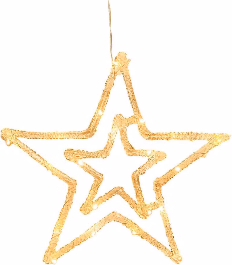 Decorazione MagicHome Natalizia, stella, in ABS, 20xLED bianco caldo, 27.5 cm, 2xAA
