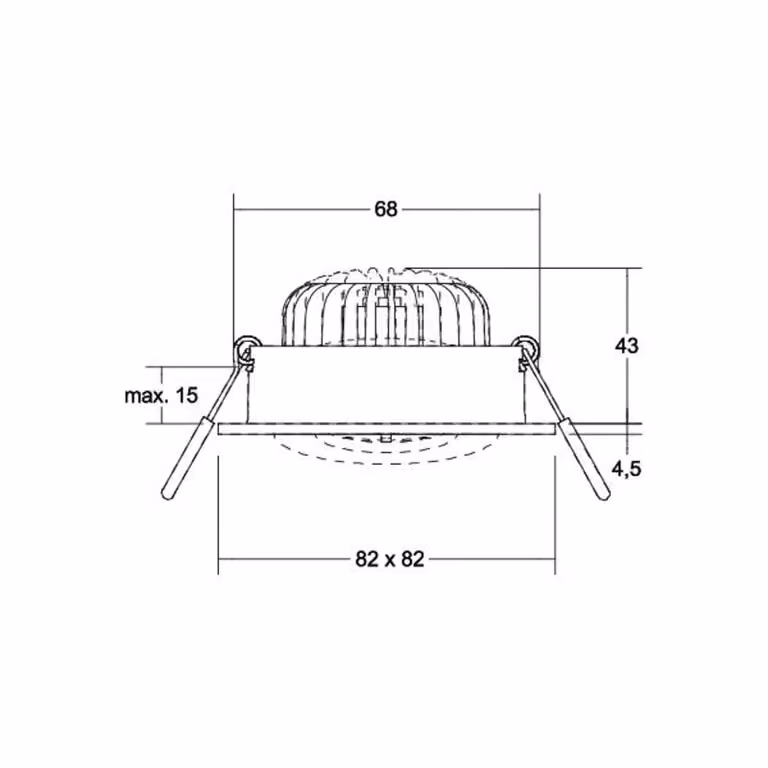 BRUMBERG Faretto da incasso BB37 RC Scatola di connessione nero BB37, dimmerabile, Nero, Soggiorno / Sala da pranzo, Alluminio, Downlight