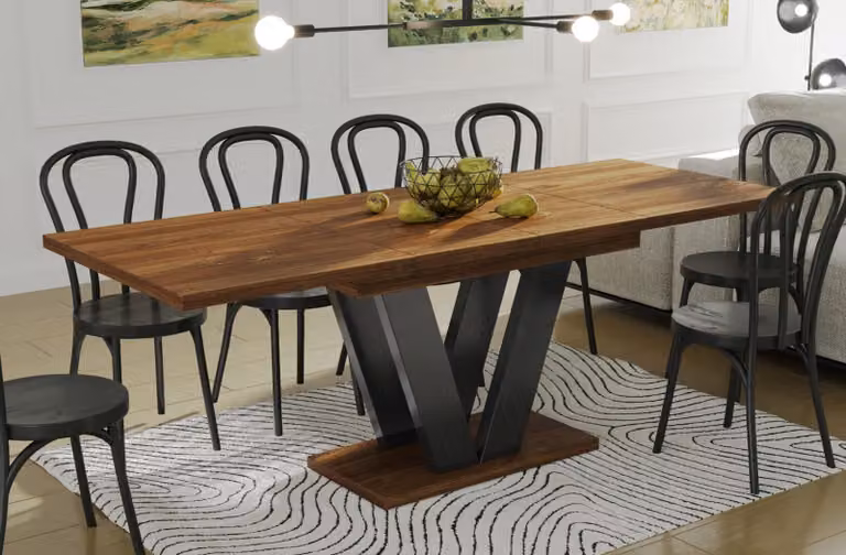 Tavolo da pranzo a colonna Endo-Moebel Lara 130cm - 210cm allungabile sincrono (rovere Stirling)