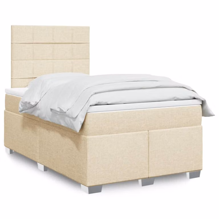 Maison Exclusive - Letto boxspring con materasso Crema 120x200 cm Tessuto