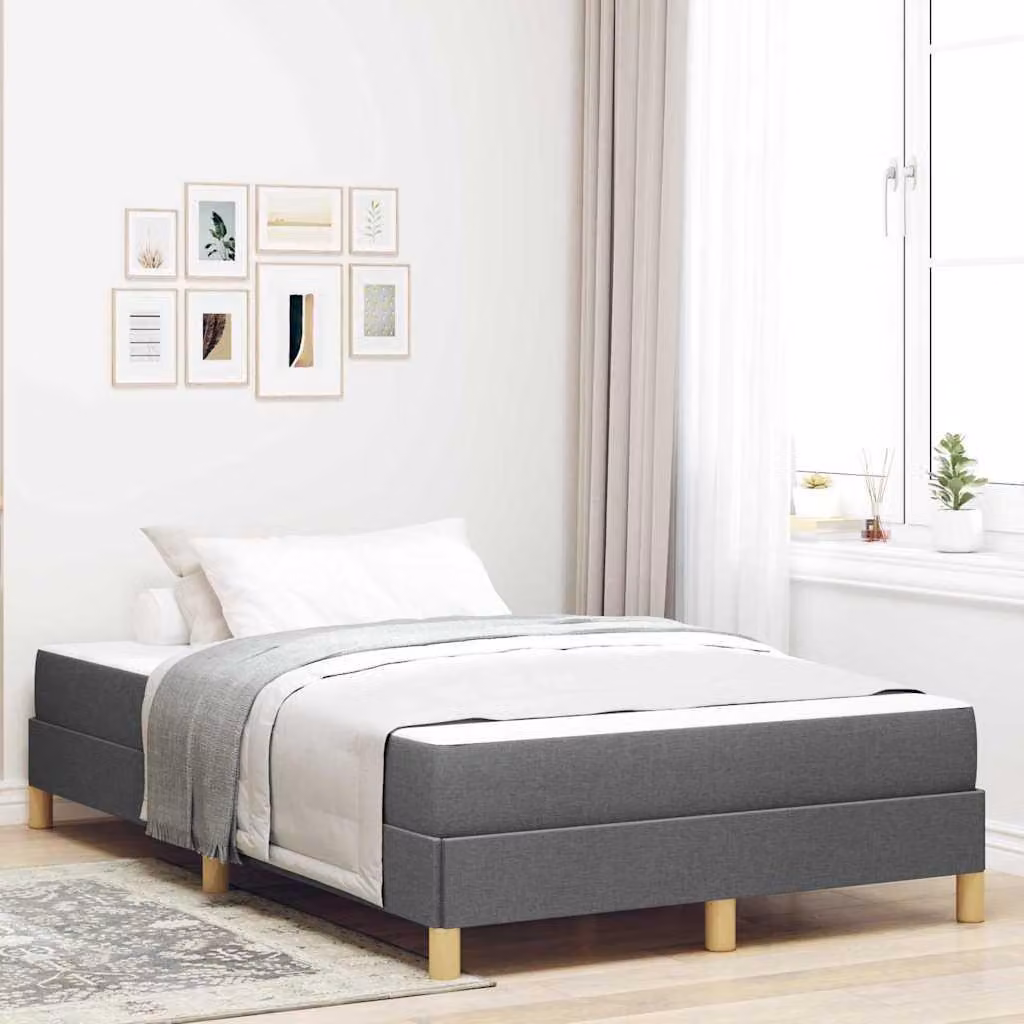 Maison Exclusive - Letto boxspring con materasso grigio scuro 120 x 200 cm Tessuto