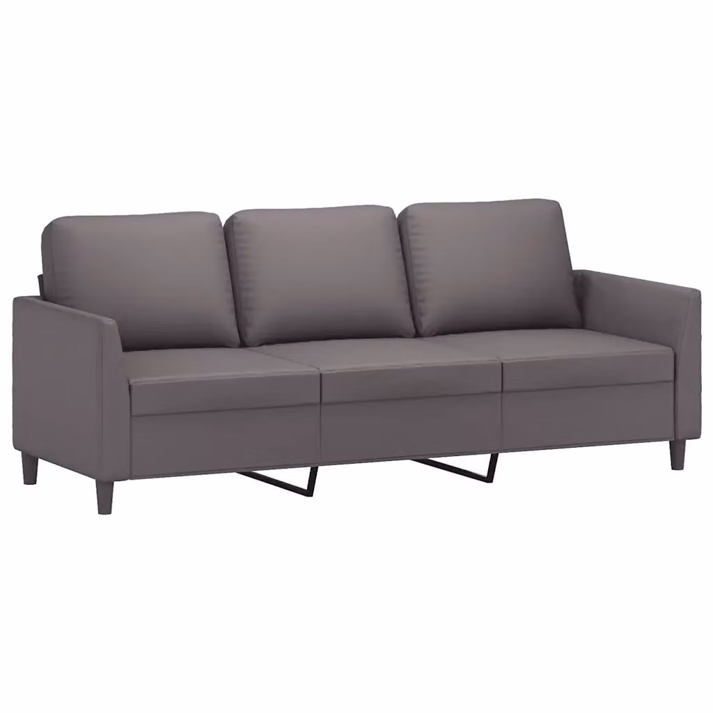 Divano a 3 posti moderno vidaXL in similpelle grigio L: 200 cm, P: 80 cm, H: 77 cm – 2