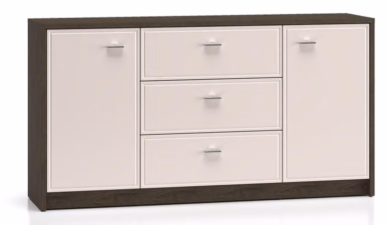 Cassettiera Avante Credenza Windmill rovere scuro Cashmere lucido larghezza selezionabile,160cm