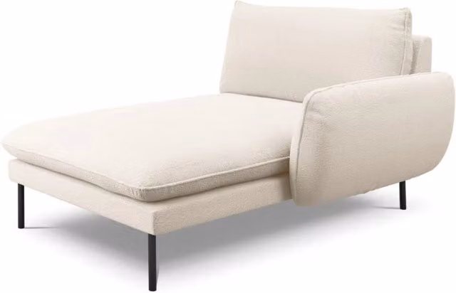 Chaise longue destra Vienna di Cosmopolitan Design in bouclé beige L 130 cm x P 95 cm x H 95 cm