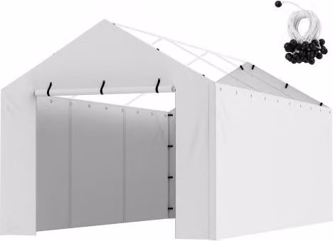 VEVOR Parete Laterale di Ricambio per Tenda da Auto Bianca, Telo Riparo Impermeabile e Protettivo dai Raggi UV, L/P/H: 304.8 x 300 x 200 cm