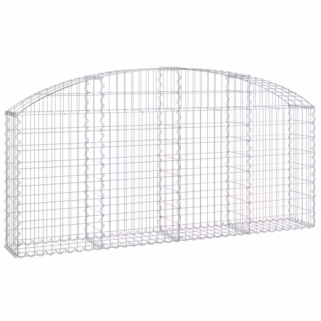 Cesto Gabbione ad Arco 200x30x80/100 cm Ferro Zincato