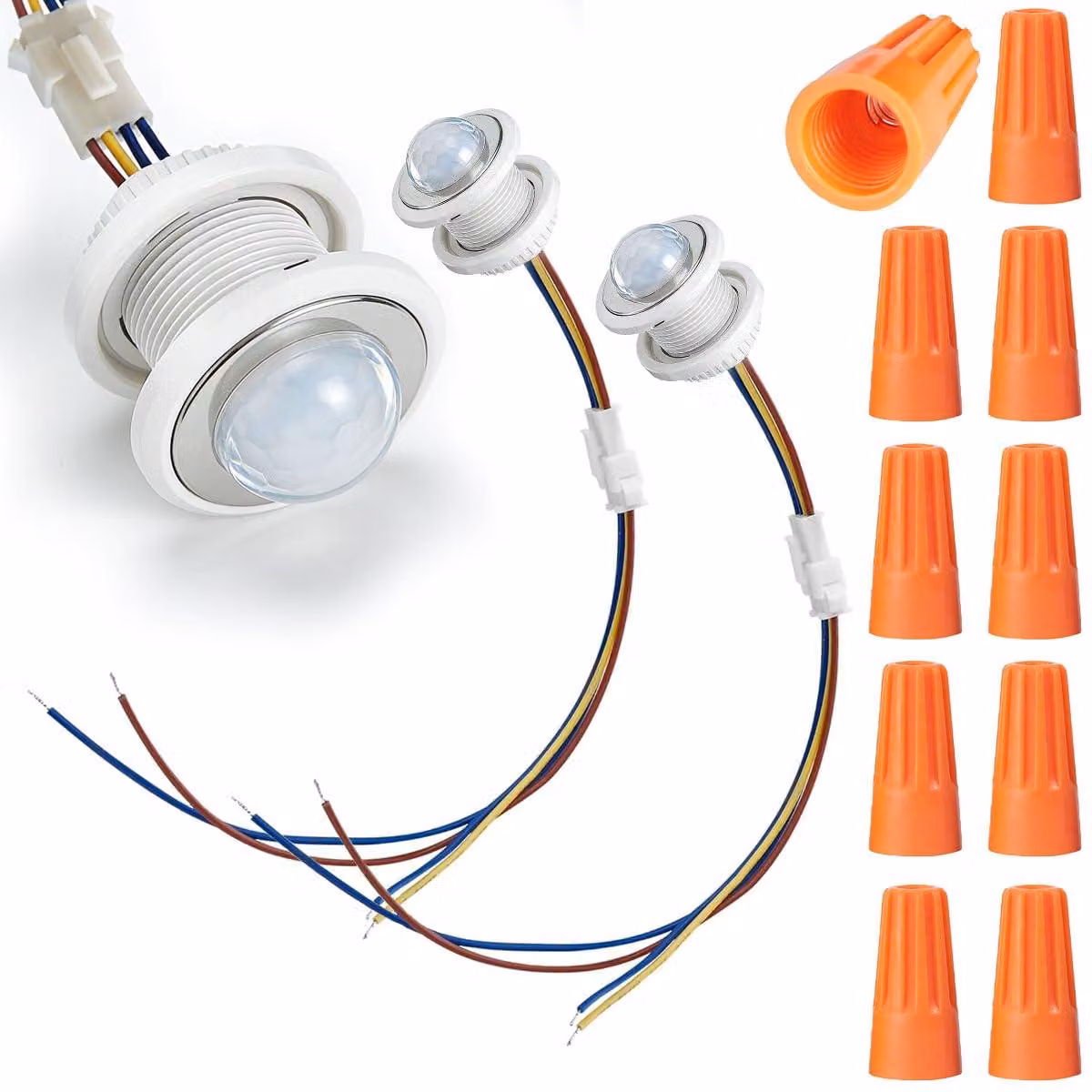 Set di 2 sensori di movimento a infrarossi, 110-220 V, 40 W, con ritardo di attivazione regolabile