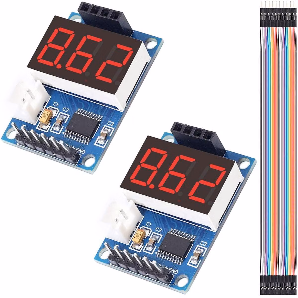 Confezione da 2 sensori a ultrasuoni HC-SR04P da 5V con display LED