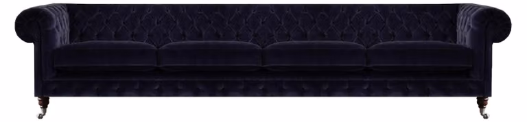 Chesterfield Dunkelblaue 4-Sitzer Couch Wohnzimmer Polster Sitzmöbel