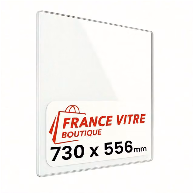 DEVILLE - modello : 7874-insert-bois - 730 x 556 x 4 mm - Vetro per stufa a legna - vetro camino di ricambio - vetro per caminetto resistente al fuoco - France Vitre