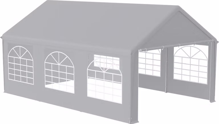 QEENTOE Gazebo da esterno 4x6 metri con finestre, impermeabile, grigio – Tenda da giardino e per feste, ideale per campeggio, eventi e riunioni