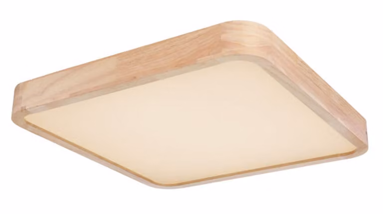 Plafoniera Globo Lighting in metallo bianco, legno colore naturale, plastica opale, cristalli acrilici trasparenti, dimmerabile, cambiacolore, colore fissabile, funzione memoria, luce notturna, telecomando, batteria inclusa 2x AAA, con retroilluminazione