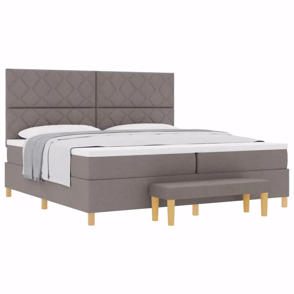 Letto a molle con cuscino Talpa vidaXL in tessuto beige o grigio L: 200 cm, P: 200 cm, H: 128 cm – 2