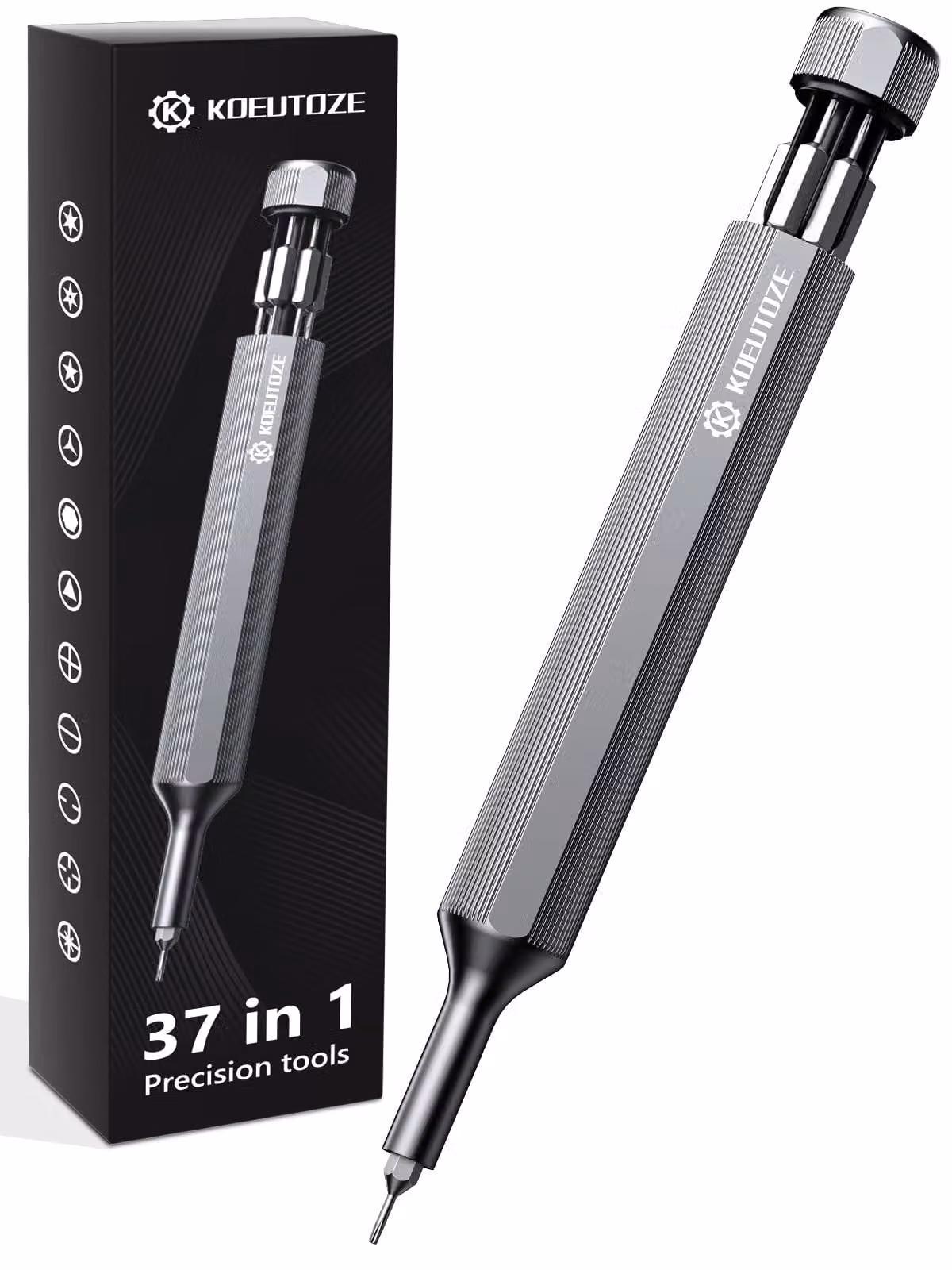Set di cacciaviti di precisione 37-in-1 con 36 punte in acciaio S2