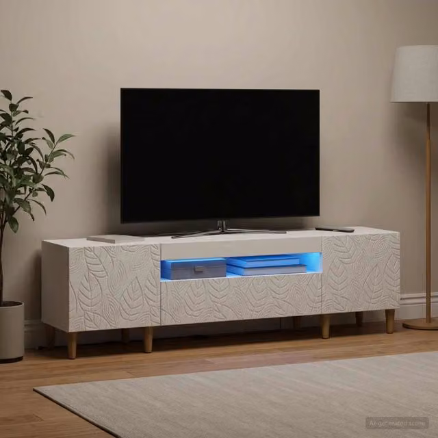 Mobile TV LED DELFT 153 x 35 x 43 cm Bianco 897125