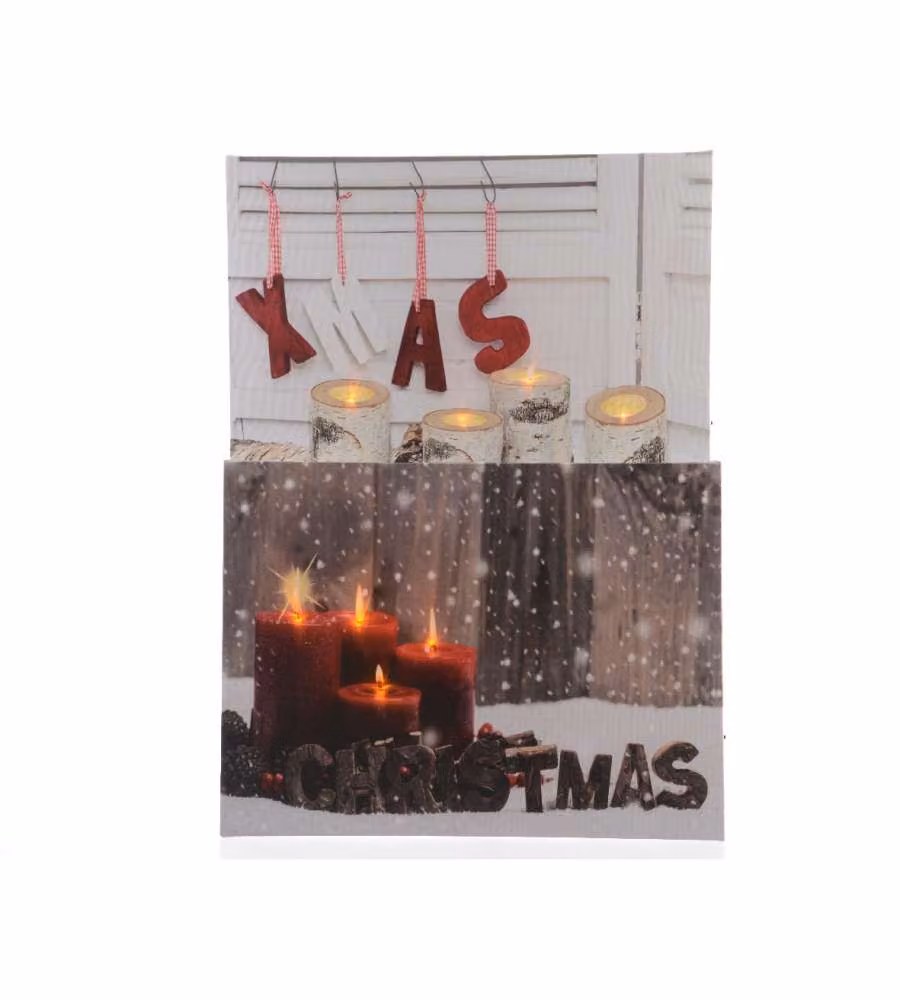 Canvas quadro Xmas con Led 30 x 40 cm