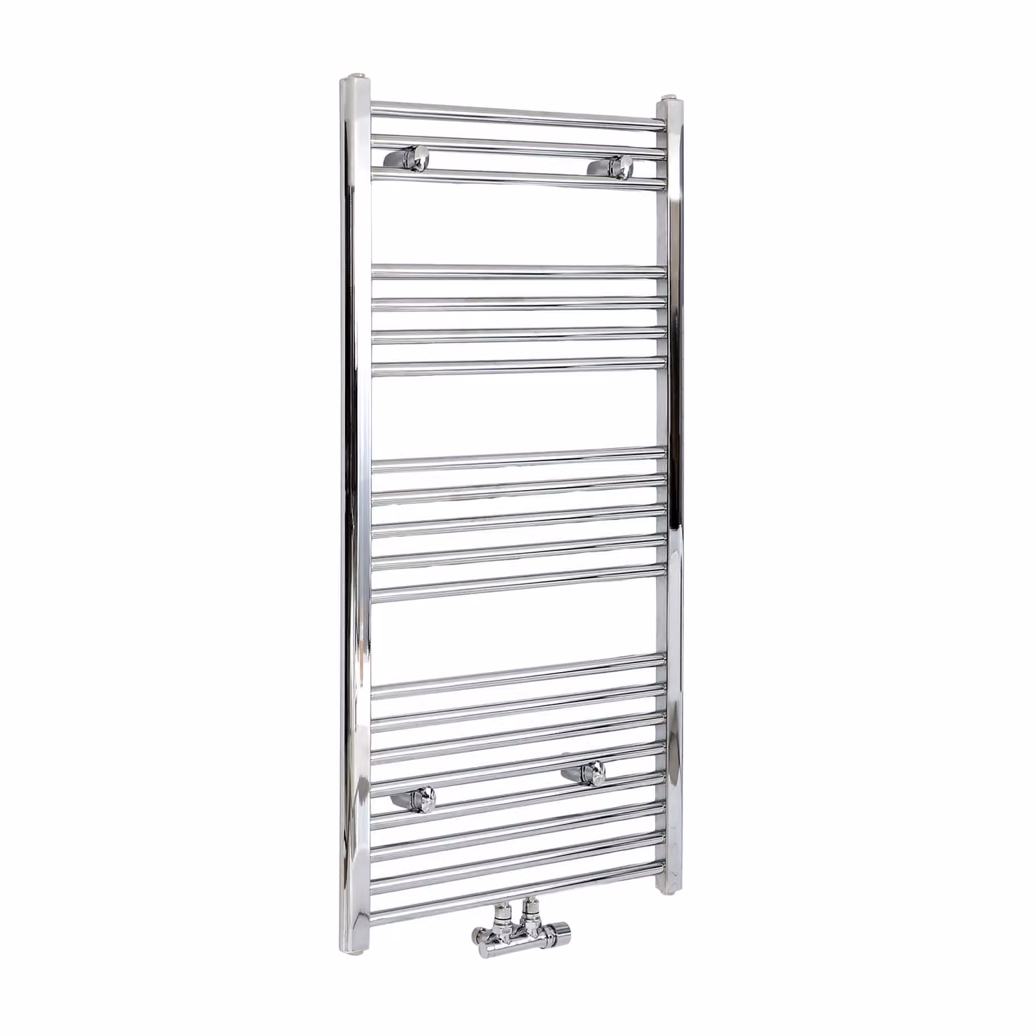 Scaldasalviette Cromato con Attacco Centrale - Termoarredo Bagno - 1188 x 500mm - 345 Watt - Neva