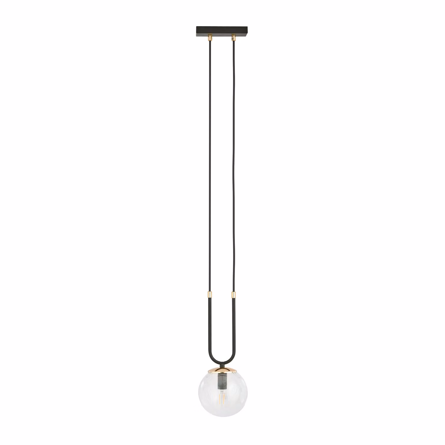 Lampada a sospensione Emibig 1xE14 40W GLAM 1 NERO/TRASPARENTE 1114/1