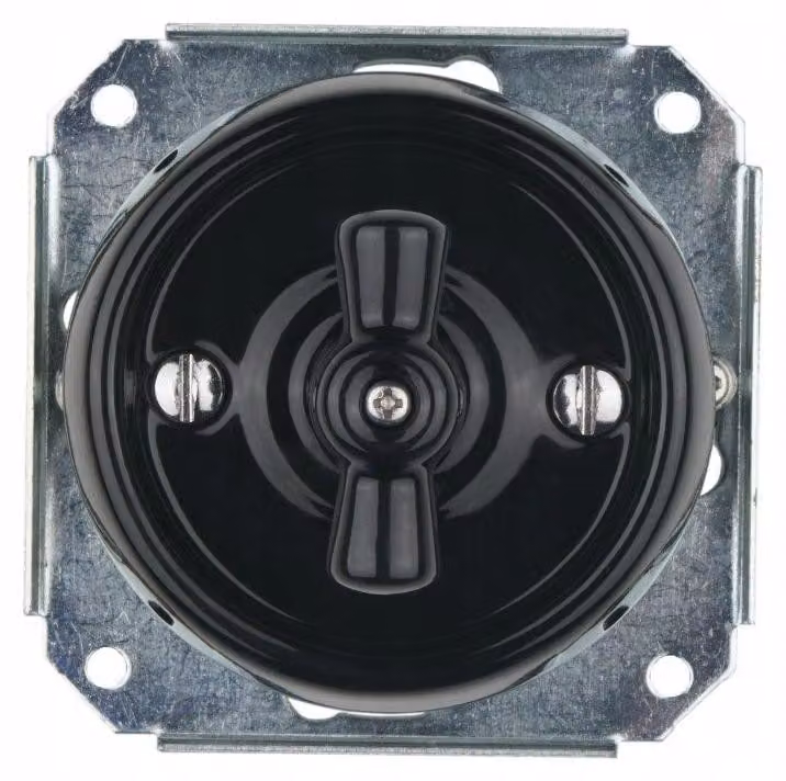 TG ELECTRO RC-120XB, interruttore rotativo ceramico, stile retrò, colore nero