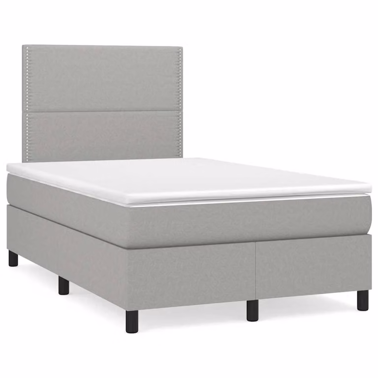 Letto Ibrido con Materasso e Illuminazione LED vidaXL in Tessuto Grigio e Bianco L/P/H: 120 x 200 x 193 cm