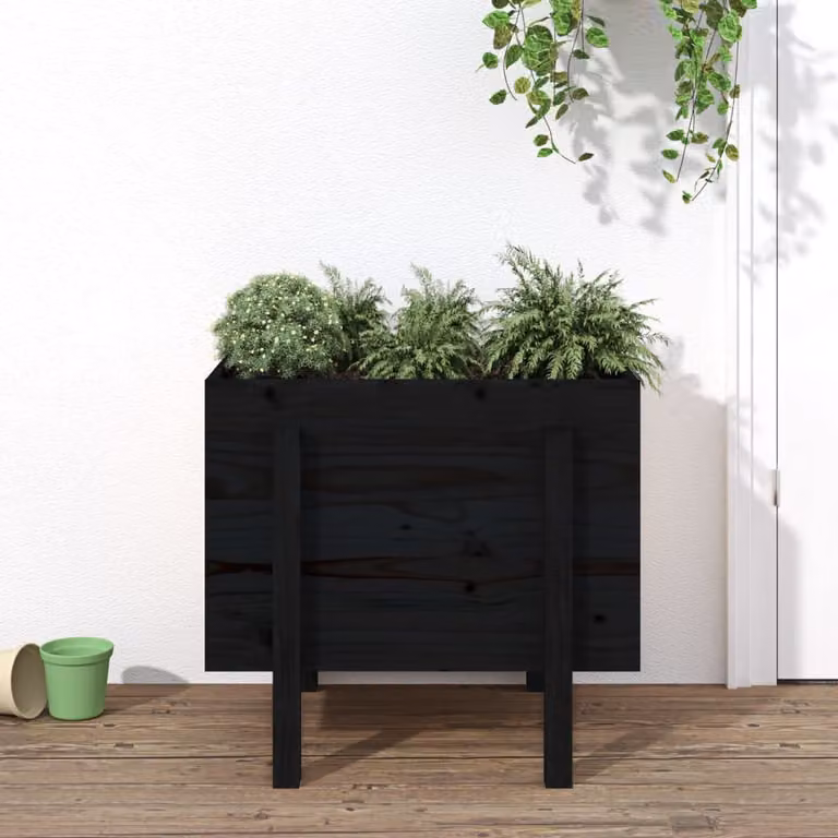 Fioriera da giardino vidaXL in legno di pino nero L: 62 cm, P: 50 cm, H: 57 cm