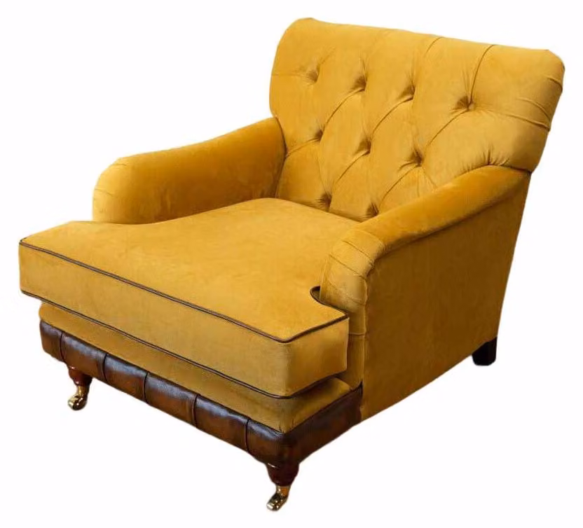 Sessel 1 Sitzer Sofas Stoff Wohnzimmer Textil Luxus Möbel Einsitzer Chesterfield