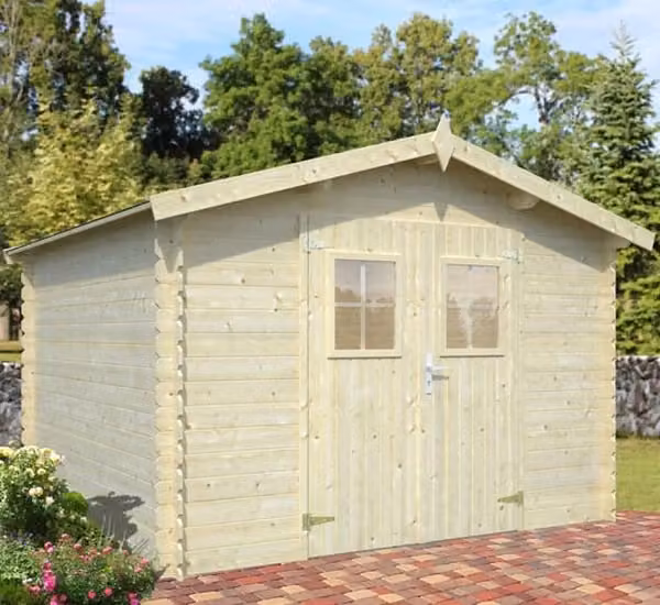 Casetta da Giardino in Legno Orleans Sistema BlockHouse Pircher Beige 7.6 mq – 2
