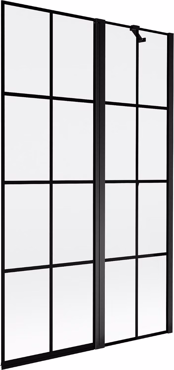 Mexen Mist parete doccia a 2 ante destra 110 x 150 cm, griglia nera, nero - 8A9-110-011-70-77-P