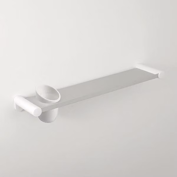 pba 01 Mensola in alluminio 140x600(635)mm con tazza in nylon