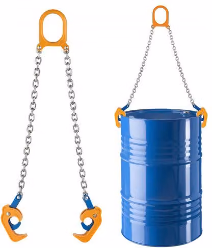 VEVOR Catena di Sollevamento a 2 Gambe con Ganci di Sicurezza 6 mm x 50 cm Capacità di Carico 900 kg, Catena di Sollevamento per Impieghi Gravosi G80, per Cantieri Edili, Fabbriche, Magazzini