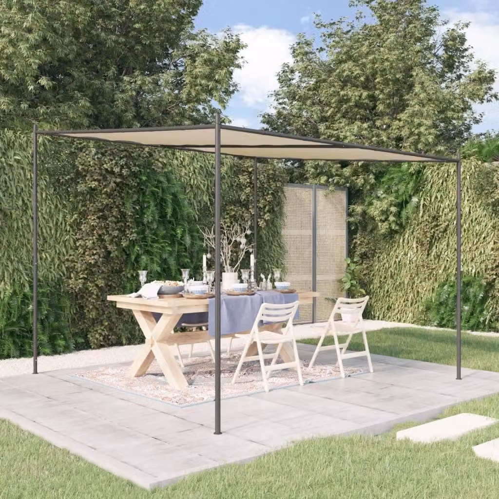 Padiglione Living Store Beige 3x3 m 180 g/m² tessuto e acciaio