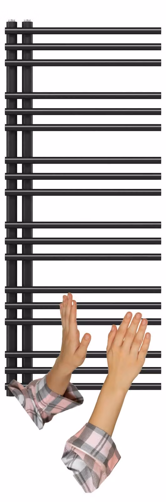 Granitan - Radiatore da bagno - Scaldasalviette - 120x50 cm - Nero - Scaldasalviette - MILO