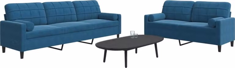 Maison Exclusive - Set divano a 2 pezzi con cuscini e cuscini cervicali in velluto blu