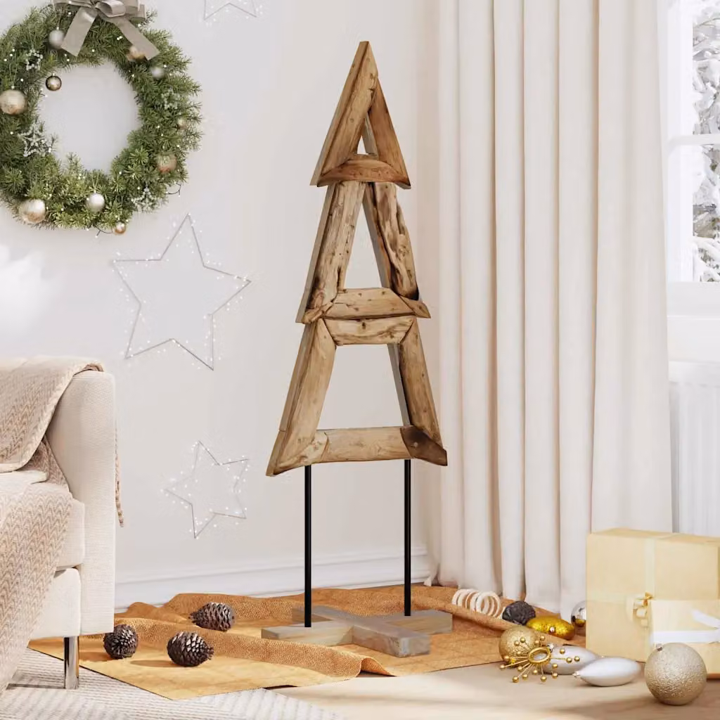 Albero di Natale vidaXL in legno di teak marrone, Altezza: 120 cm