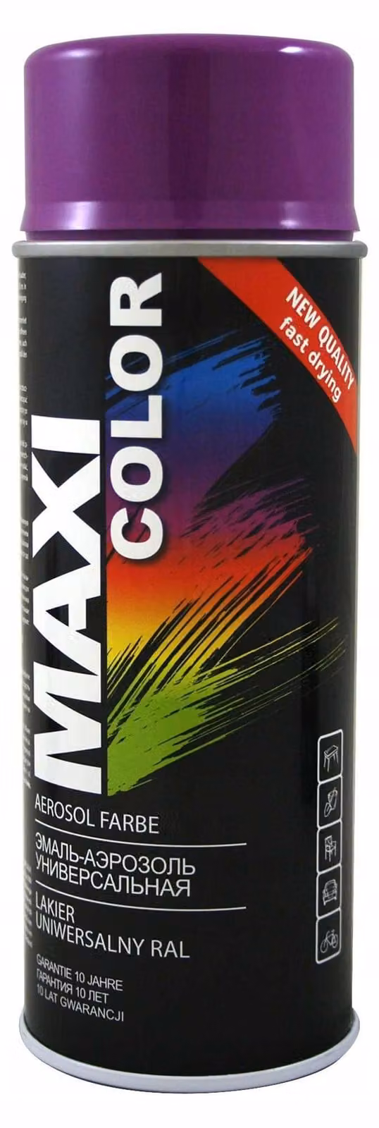 Vernice acrilica viola brillante Maxicolor RAL 4005, bomboletta spray da 400 ml Motip