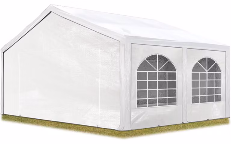 TOOLPORT Tendone per feste 5x5 m Gazebo party per sagre, mercati 450 N bianco impermeabile protezione UV