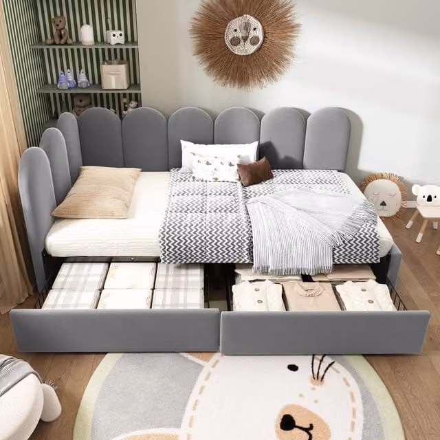 letto imbottito velluto grigio 90 x 200 cm