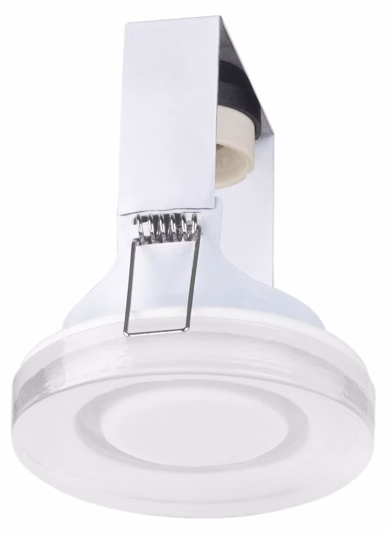 Lampada da soffitto a incasso, diametro 90 mm, per lampadina GU10, colore bianco, con diffusore in vetro