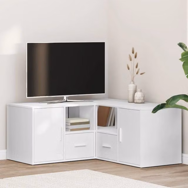 Mobile Angolare Bianco 160x40x45 cm in Truciolato 3307819