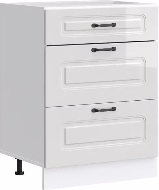 Pensile da cucina | Mobiletto da cucina "Kalmar" Bianco lucido in legno ingegnerizzato