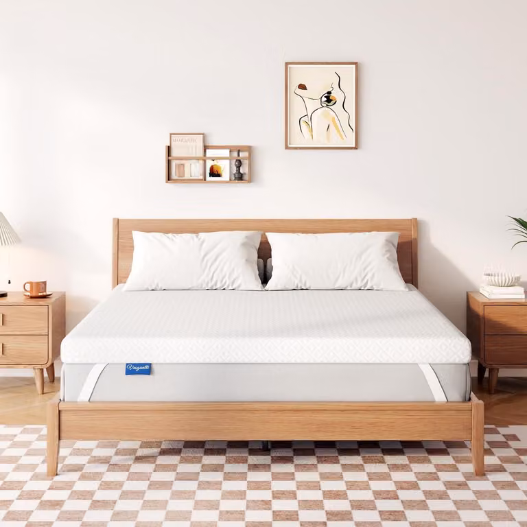 Topper per materasso, 180 x 200 cm, in gel memory foam H3, con rivestimento lavabile, altezza 10 cm, colore bianco