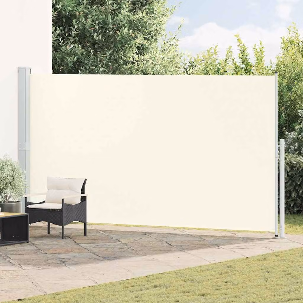 Tenda Laterale Retrattile vidaXL per Patio in Poliestere e Acciaio, L: 514 cm, H: 200 cm, Colore Beige