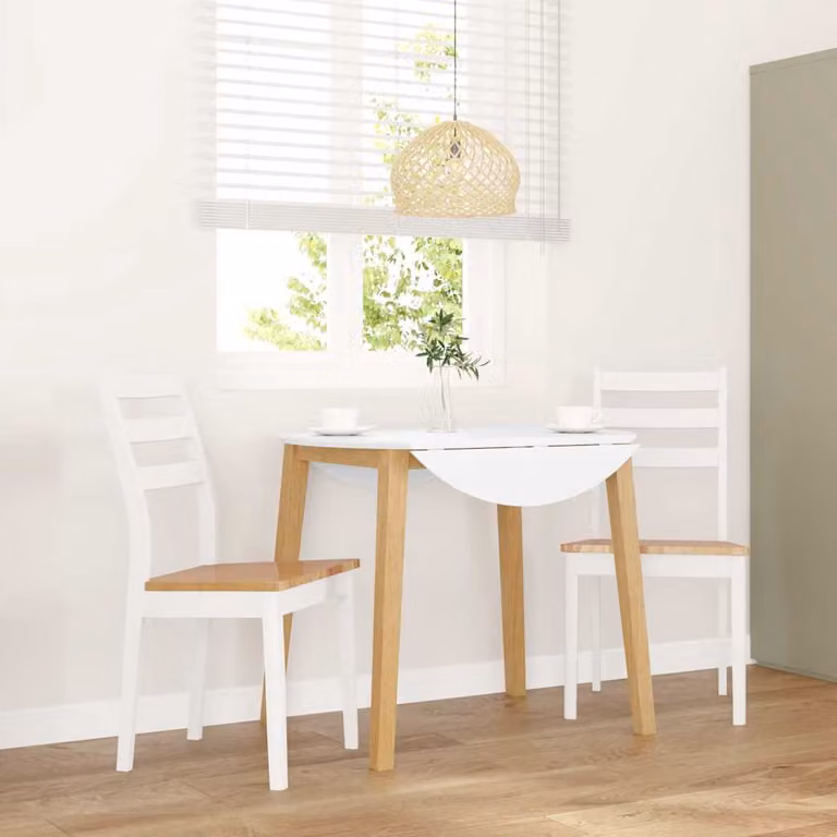 Set di 2 sedie da pranzo vidaXL in legno di hevea bianco in stile scandinavo
