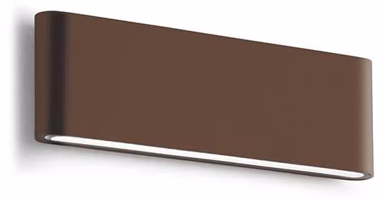 GES885C Applique biemissione da esterni in alluminio pressofuso marrone, LED 2x12W 3000K 1150lm, IP54, Non dimmerabile - Gealuce