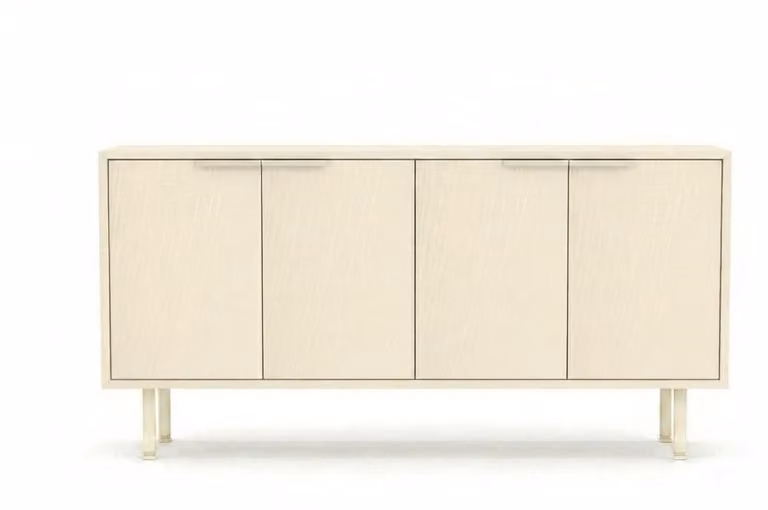 Mobile bar/credenza beige di design, ideale per soggiorni, realizzata in legno