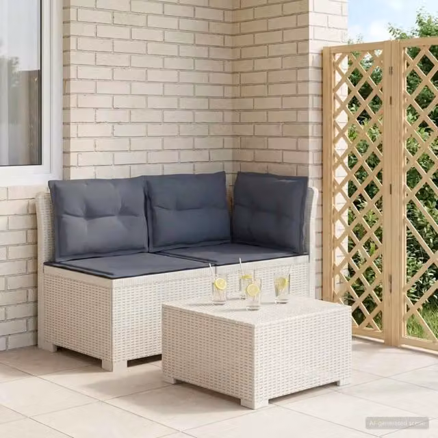 Divano da esterno-Divano da Giardino a 2 Posti con Cuscini Aspetto Rattan PP 654330