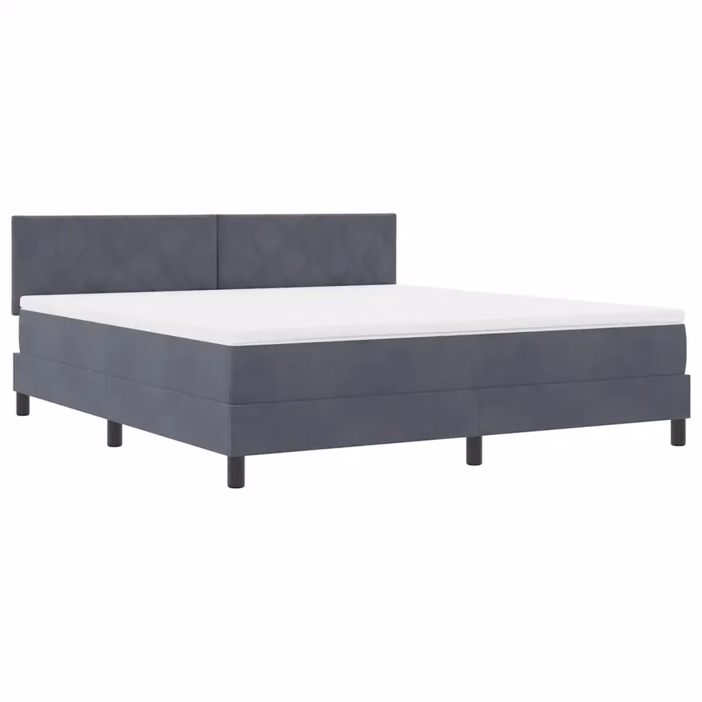 Letto a molla con illuminazione LED vidaXL in velluto grigio, L/P/H: 180 x 200 x 280 cm – 2