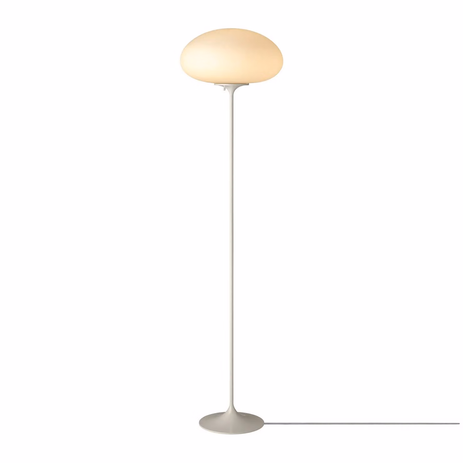 GUBI Lampada da terra Stemlite, dimmerabile, Alluminio / Grigio / Zincato, Soggiorno / Sala da pranzo, Metallo, Design, Lampada da terra