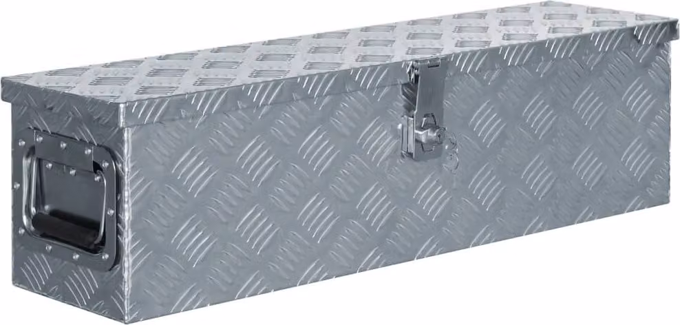 The Living Store Cassa in alluminio 80,5×22×22 cm finitura argento