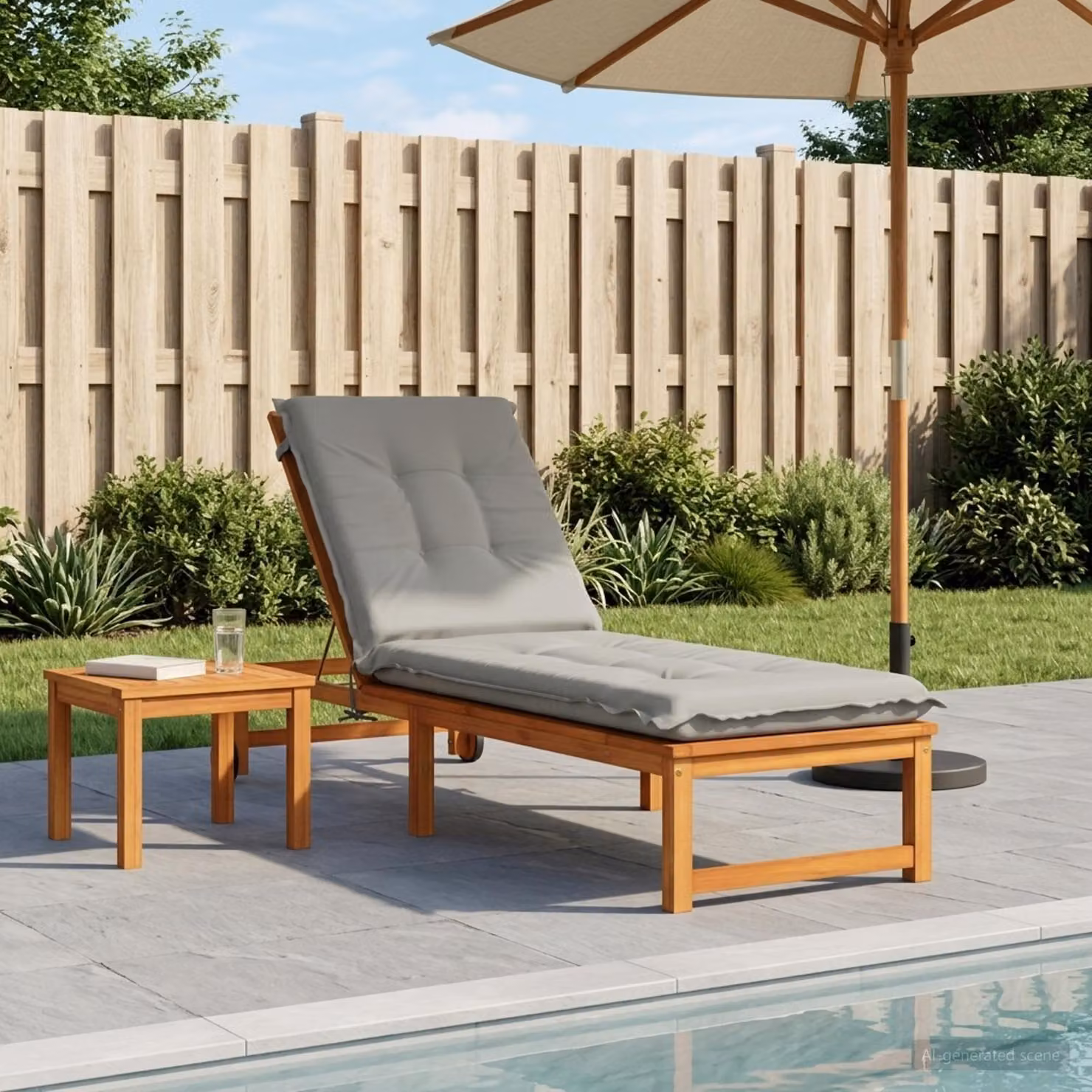 vidaXL Cuscino per Lettino GEMERT Grigio in Poliestere con Rivestimento Lavabile e Resistente ai Raggi UV